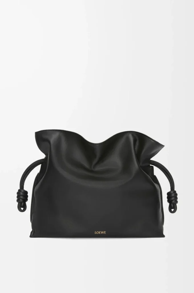 Pochette Flamenco grande in pelle di vitello nappa Black Pochette Flamenco grande in pelle di vitello nappa Black