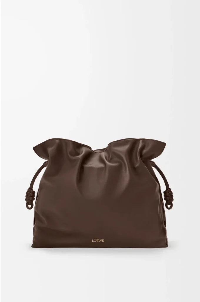 Pochette Flamenco grande in pelle di vitello nappa Chocolate Pochette Flamenco grande in pelle di vitello nappa Chocolate