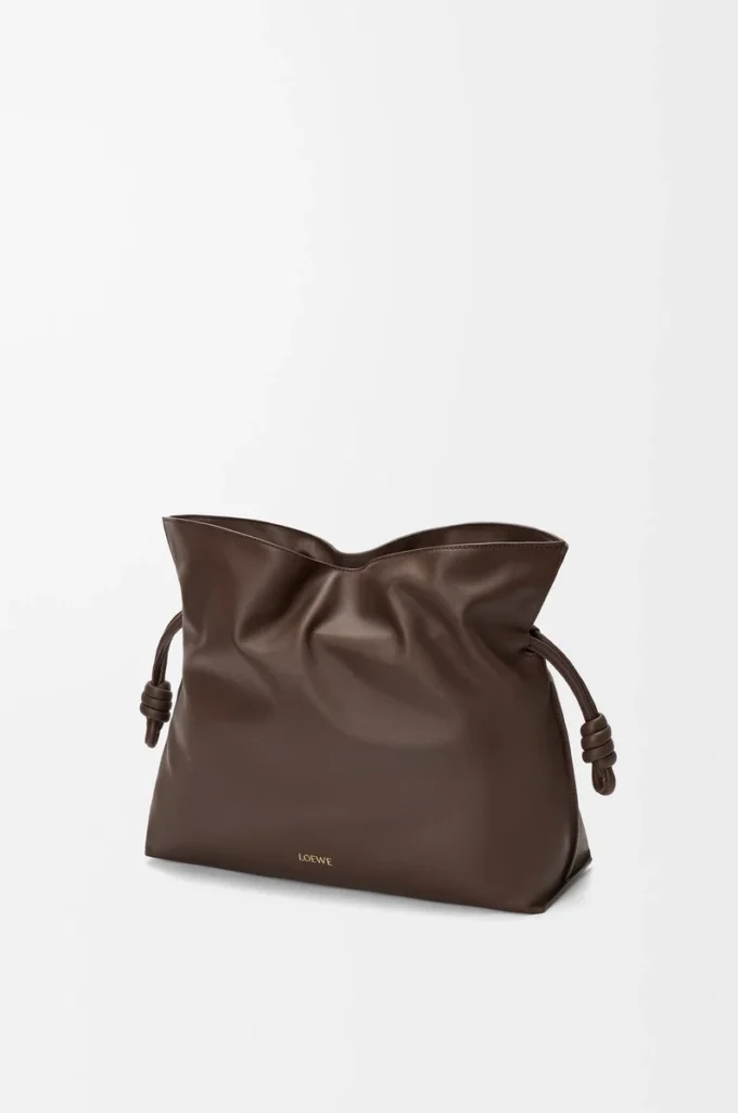 Pochette Flamenco grande in pelle di vitello nappa Chocolate Pochette Flamenco grande in pelle di vitello nappa Chocolate