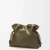 Pochette Flamenco grande in pelle di vitello nappa Dark Khaki Pochette Flamenco grande in pelle di vitello nappa Dark Khaki
