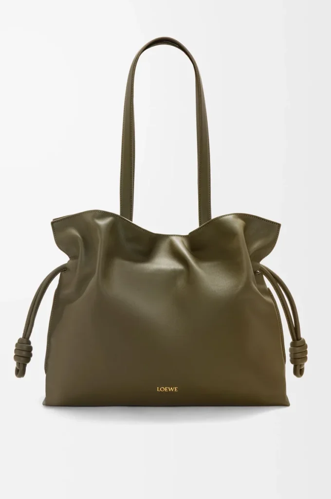 Pochette Flamenco grande in pelle di vitello nappa Dark Khaki Pochette Flamenco grande in pelle di vitello nappa Dark Khaki