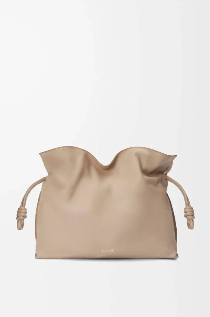 Pochette Flamenco grande in pelle di vitello nappa Sand Pochette Flamenco grande in pelle di vitello nappa Sand