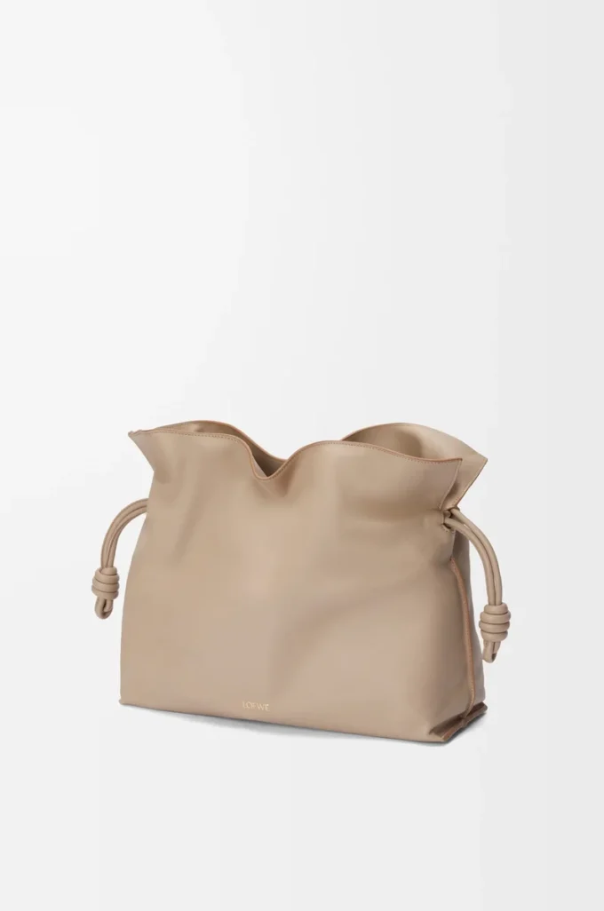 Pochette Flamenco grande in pelle di vitello nappa Sand Pochette Flamenco grande in pelle di vitello nappa Sand
