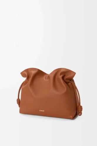 Pochette Flamenco grande in pelle di vitello nappa Squirrel