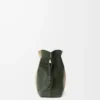 Pochette Flamenco Landscape media in pelle di vitello nappa Bottle Green/Ochre