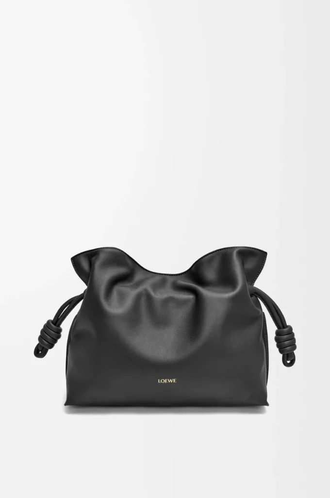 Pochette Flamenco media in pelle di vitello nappa Black Pochette Flamenco media in pelle di vitello nappa Black