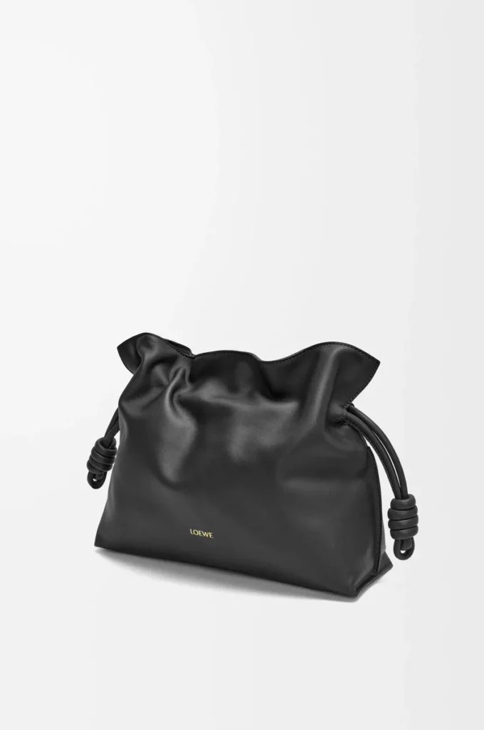 Pochette Flamenco media in pelle di vitello nappa Black Pochette Flamenco media in pelle di vitello nappa Black