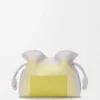 Pochette Flamenco media in pelle di vitello nappa Grigio chiaro/Citrino chiaro