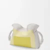 Pochette Flamenco media in pelle di vitello nappa Grigio chiaro/Citrino chiaro