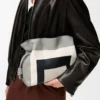 Pochette Flamenco media in pelle di vitello nappa grigio/Light Ghost Pochette Flamenco media in pelle di vitello nappa grigio/Light Ghost