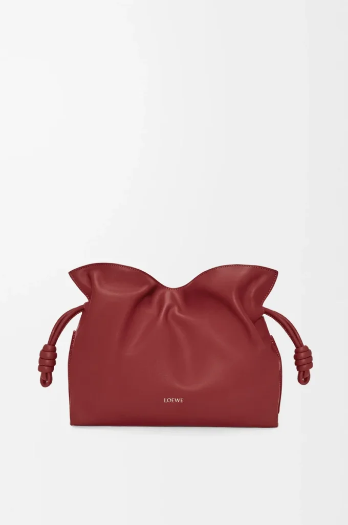Pochette Flamenco media in pelle di vitello nappa rosso bruciato Pochette Flamenco media in pelle di vitello nappa rosso bruciato