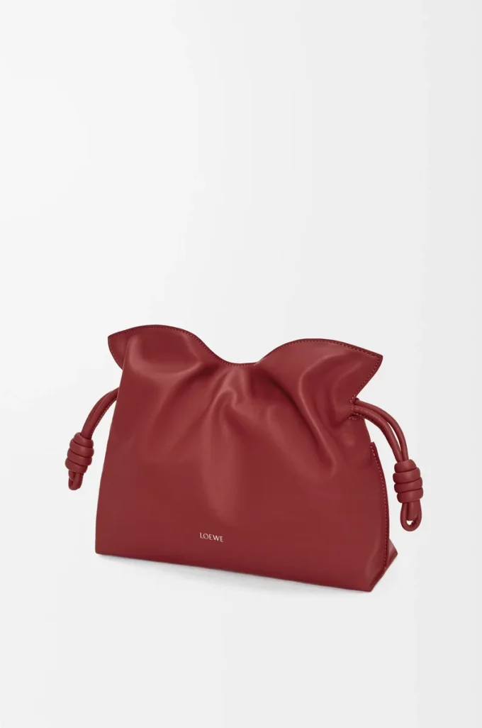 Pochette Flamenco media in pelle di vitello nappa rosso bruciato Pochette Flamenco media in pelle di vitello nappa rosso bruciato