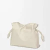 Pochette Flamenco media in pelle di vitello nappa Sea Salt