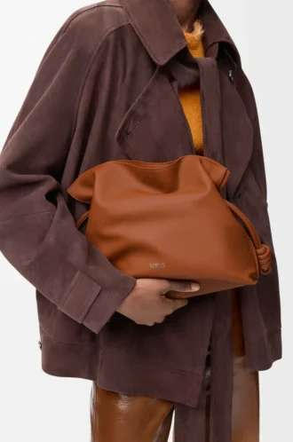 Pochette Flamenco media in pelle di vitello nappa Squirrel