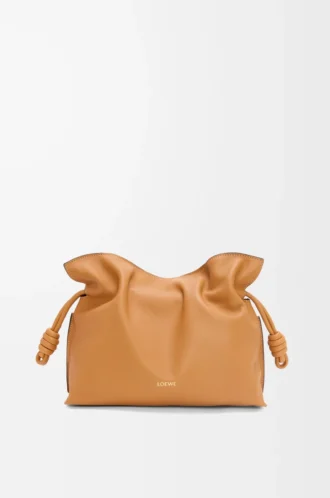 Pochette Flamenco media in pelle di vitello nappa Warm Desert