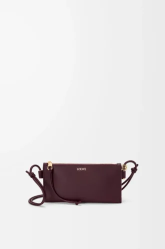 Pochette Joya in pelle di vitello nappa Dark Burgundy