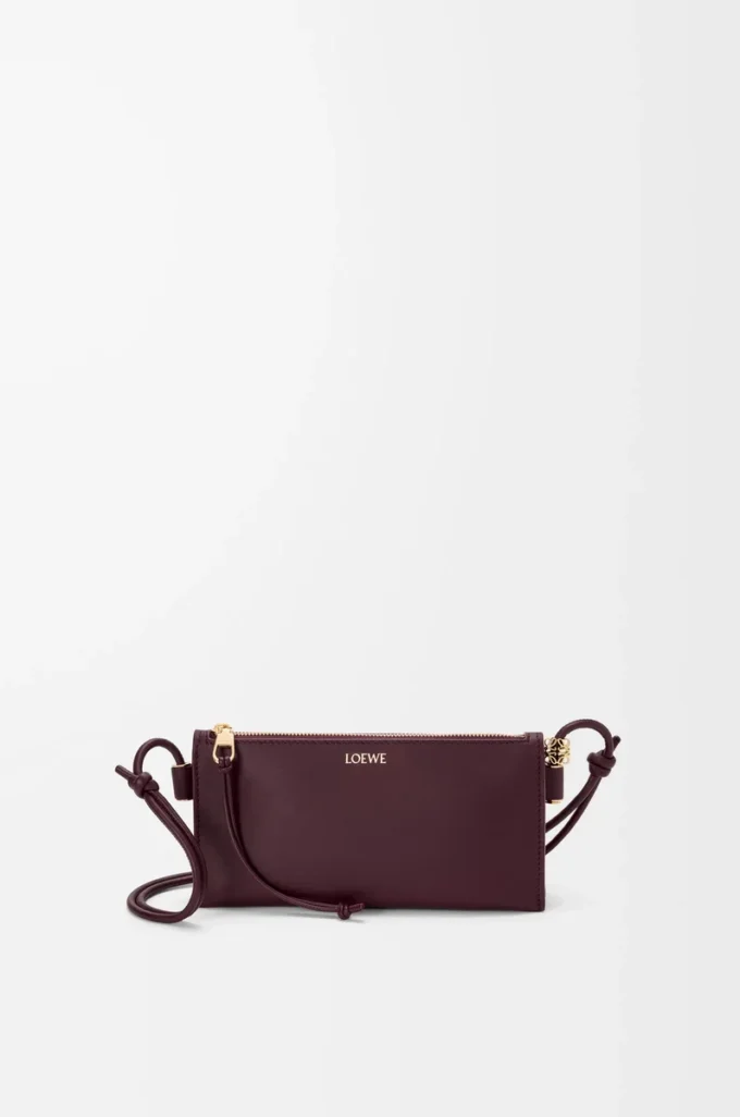 Pochette Joya in pelle di vitello nappa Dark Burgundy Pochette Joya in pelle di vitello nappa Dark Burgundy