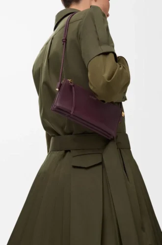 Pochette Joya in pelle di vitello nappa Dark Burgundy