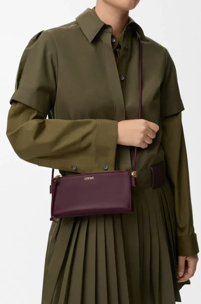 Pochette Joya in pelle di vitello nappa Dark Burgundy Pochette Joya in pelle di vitello nappa Dark Burgundy