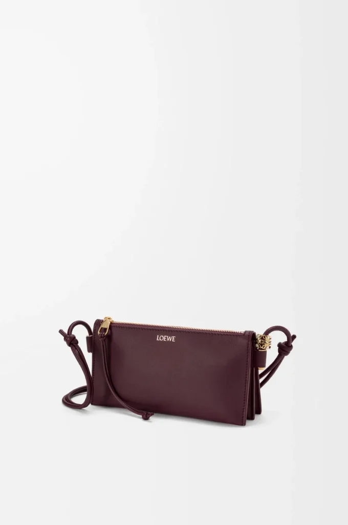 Pochette Joya in pelle di vitello nappa Dark Burgundy Pochette Joya in pelle di vitello nappa Dark Burgundy