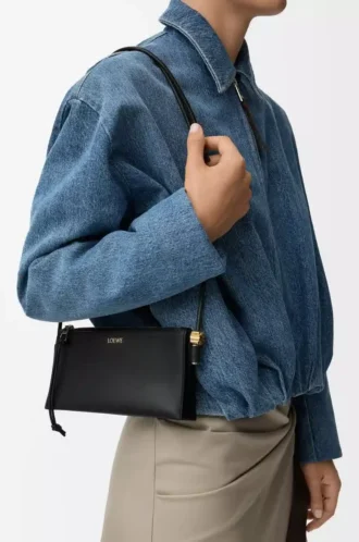Pochette Joya in pelle di vitello nappa nera