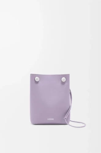 Pochette Pebble in morbida pelle di vitello color malva sporco