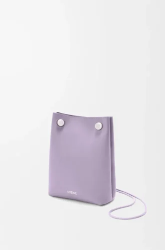 Pochette Pebble in morbida pelle di vitello color malva sporco