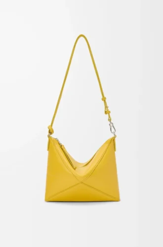 Pochette Puzzle Fold in pelle di vitello nappa lucida Dandelion