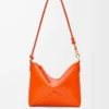 Pochette Puzzle Fold in pelle di vitello nappa lucida Vivid Orange Pochette Puzzle Fold in pelle di vitello nappa lucida Vivid Orange
