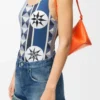 Pochette Puzzle Fold in pelle di vitello nappa lucida Vivid Orange Pochette Puzzle Fold in pelle di vitello nappa lucida Vivid Orange