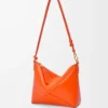 Pochette Puzzle Fold in pelle di vitello nappa lucida Vivid Orange Pochette Puzzle Fold in pelle di vitello nappa lucida Vivid Orange