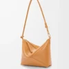 Pochette Puzzle Fold in pelle di vitello nappa lucida Warm Desert
