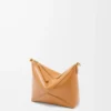 Pochette Puzzle Fold in pelle di vitello nappa lucida Warm Desert