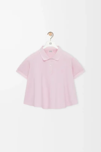 Polo trapezio in cotone Rosa chiaro