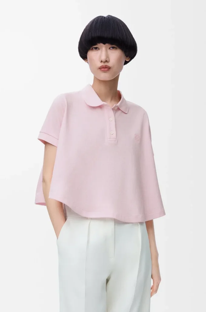 Polo trapezio in cotone Rosa chiaro Polo trapezio in cotone Rosa chiaro