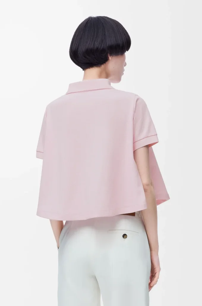 Polo trapezio in cotone Rosa chiaro Polo trapezio in cotone Rosa chiaro