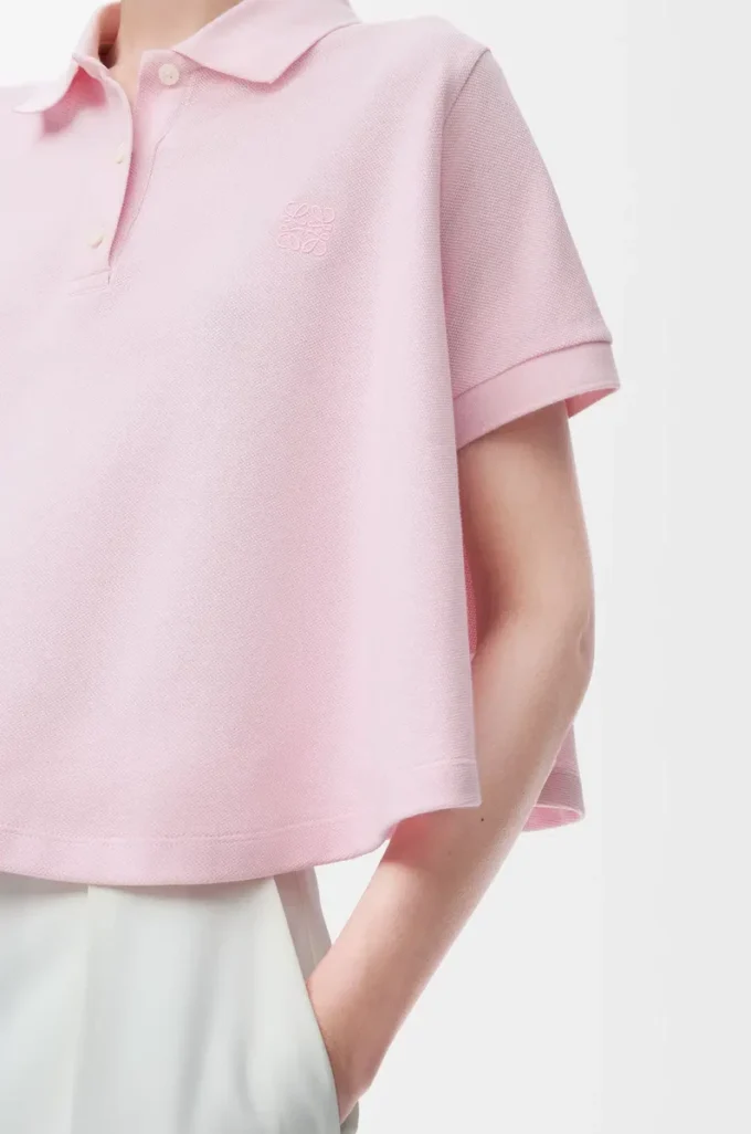 Polo trapezio in cotone Rosa chiaro Polo trapezio in cotone Rosa chiaro