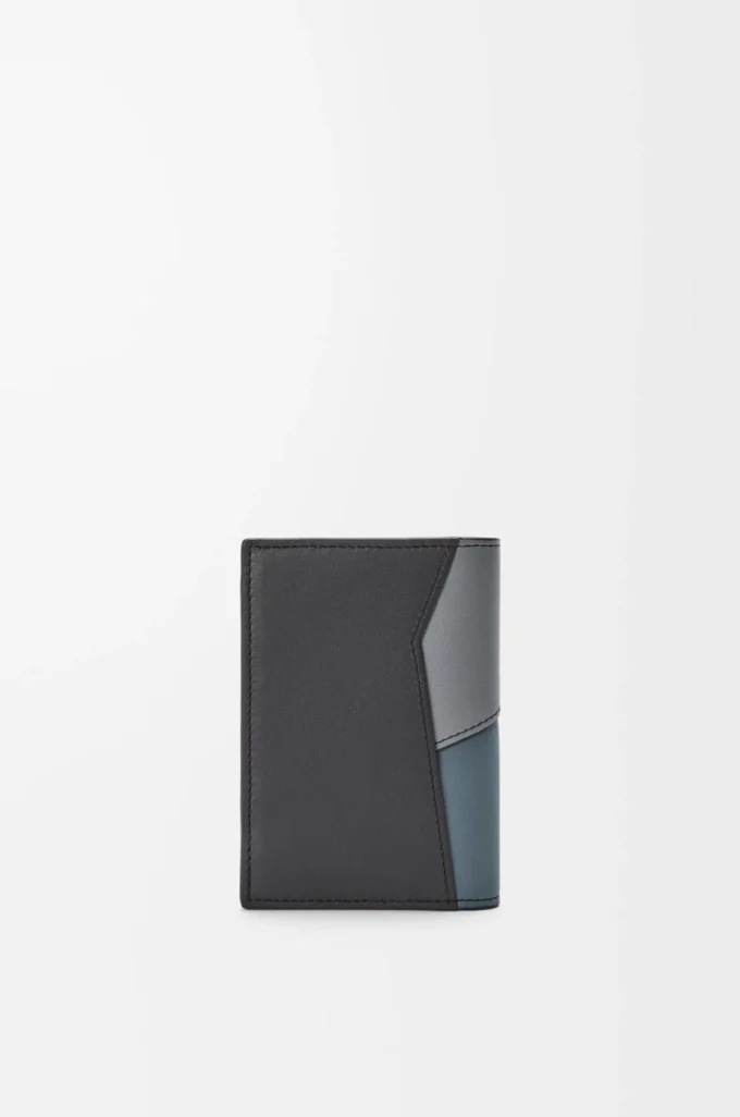 Portacarte bifold Puzzle in classica pelle di vitello Grigio asfalto/Blu tempesta Portacarte bifold Puzzle in classica pelle di vitello Grigio asfalto/Blu tempesta