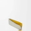 Portacarte e portamonete con nodo in pelle di vitello nappa lucida Shell Grey/Dandelion Portacarte e portamonete con nodo in pelle di vitello nappa lucida Shell Grey/Dandelion