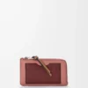Portacarte e portamonete in morbida pelle di vitello martellata Blush/Mahogany Portacarte e portamonete in morbida pelle di vitello martellata Blush/Mahogany