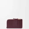 Portacarte e portamonete in pelle di vitello liscia e martellata Dark Burgundy