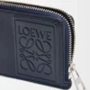 Portacarte e portamonete in pelle di vitello satinata blu navy scuro Portacarte e portamonete in pelle di vitello satinata blu navy scuro