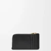 Portacarte e portamonete Knot in pelle di vitello nappa lucida Black/Squirrel