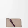 Portacarte e portamonete Knot in pelle di vitello nappa lucida Clay/Plum