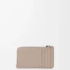 Portacarte e portamonete Knot in pelle di vitello nappa lucida Clay/Plum