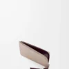Portacarte e portamonete Knot in pelle di vitello nappa lucida Clay/Plum