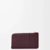 Portacarte e portamonete Knot in pelle di vitello nappa lucida Dark Burgundy/Light Citrine