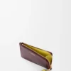 Portacarte e portamonete Knot in pelle di vitello nappa lucida Dark Burgundy/Light Citrine