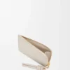 Portacarte e portamonete Knot in pelle di vitello nappa lucida Light Oat