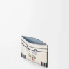 Portacarte Futurist Cat in pelle di vitello classica Soft White